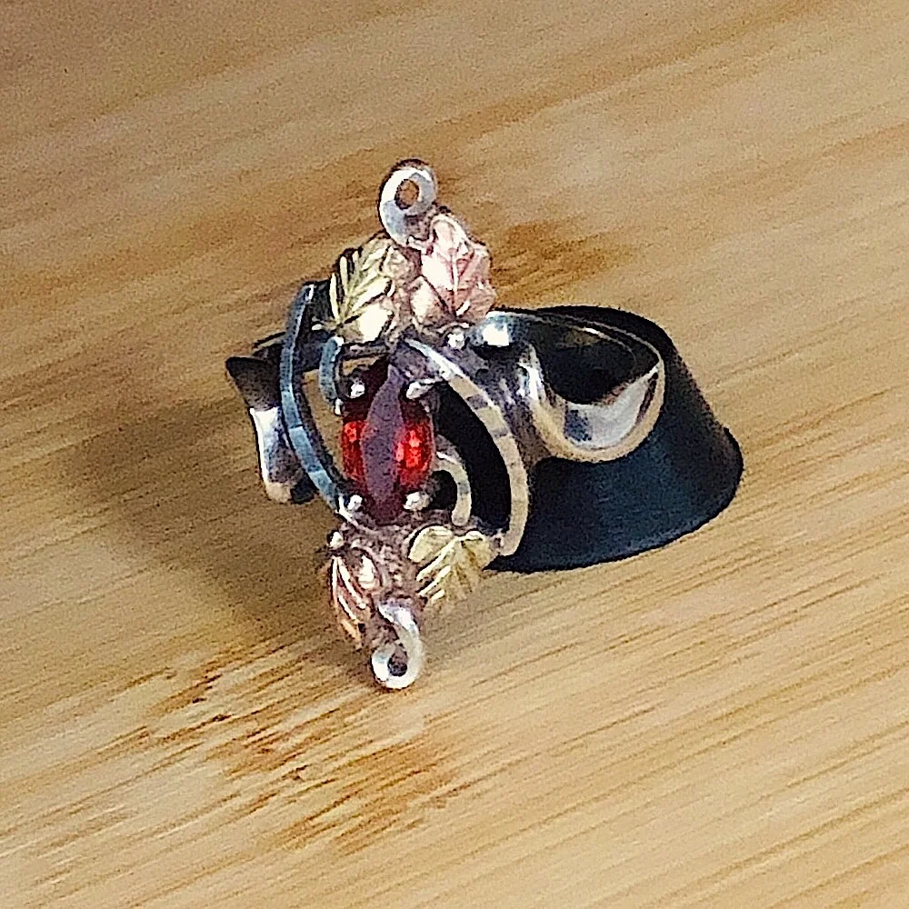 $165 12K Gold & Sterling Black Hills Gold Estate Ring Size 7 & 1/4 C.CO.STER12K - Picture 4 of 9